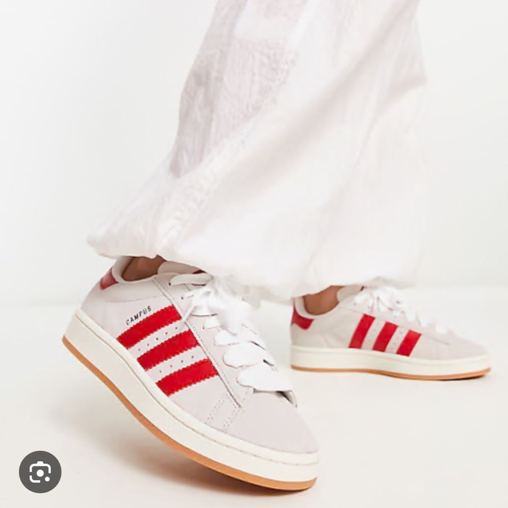 Adidas White and Red Sneakers Classic Design